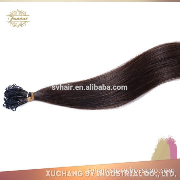 top quality human remy hair extension I TIP with long rope Top Qulaity Double Drawn Nano Ring Human Hair Extensions